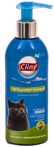 шампунь для кошек с чувствительной кожей "cliny" (клини) гипоаллергенный