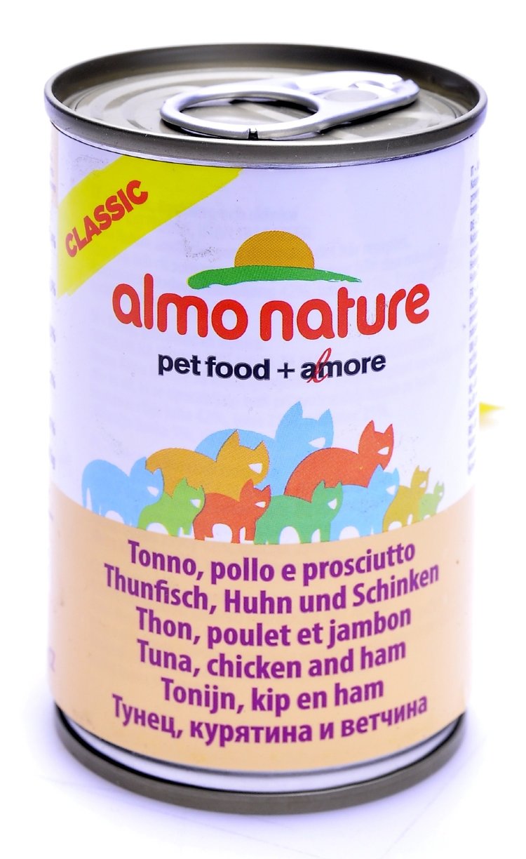 консервы almo nature classic для кошек, тунец/курица/ветчина