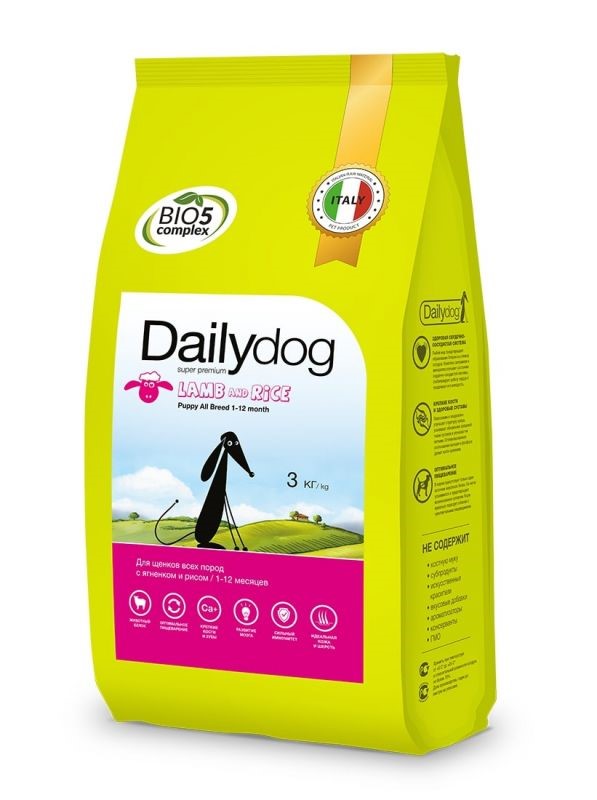 dailydog puppy all breed lamb and rice - корм для щенков для всех пород с ягненком и рисом