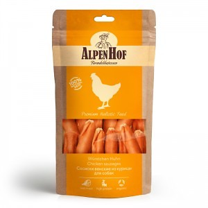 лакомство для собак "alpenhof" (альпен хоф) сосиски венские из курицы