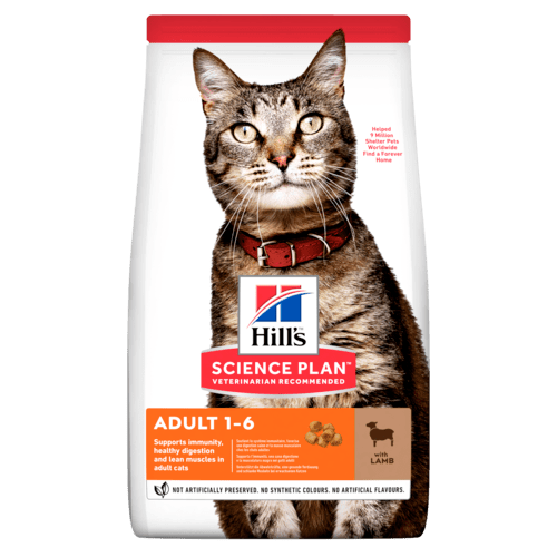 сухой корм для кошек "hill's science plan adult" (хиллс) с ягнёнком