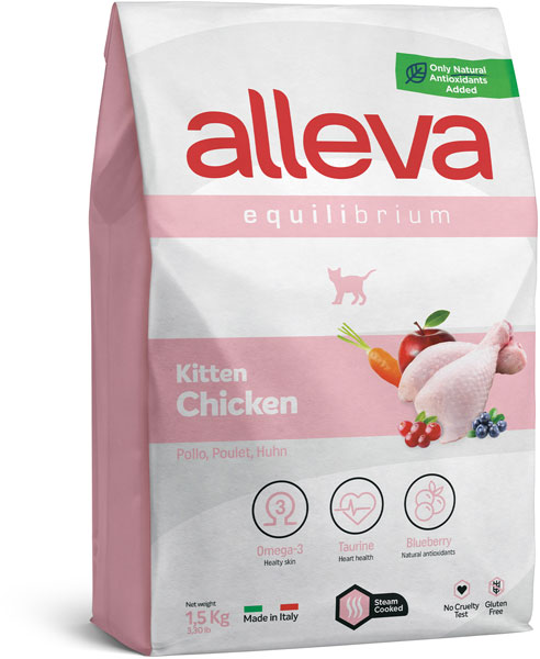полнорационный сухой корм для котят"alleva equilibrium kitten"(аллева эквилибриум киттен) с курицей