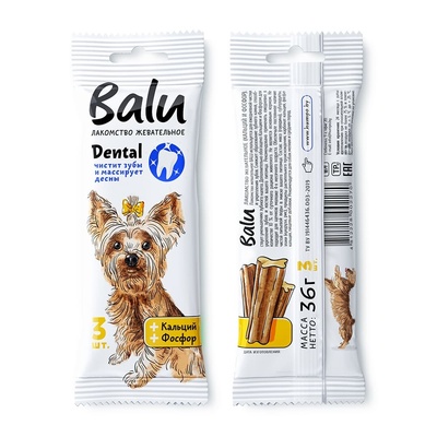 balu лакомство жевательное для собак с кальцием и фосфором