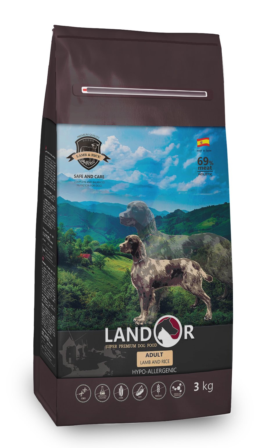 сухой корм для взрослых собак всех пород пород "landor adult" (ландор) с ягнёнком