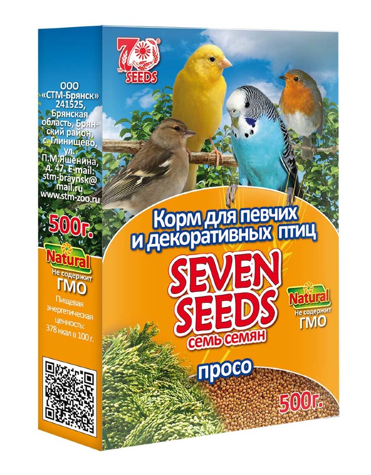 корм для всех видов птиц "seven seeds" (7 семян) просо