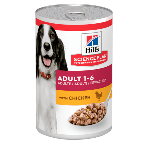консервы для взрослых собак "hill's science plan adult" (хиллс) с курицей