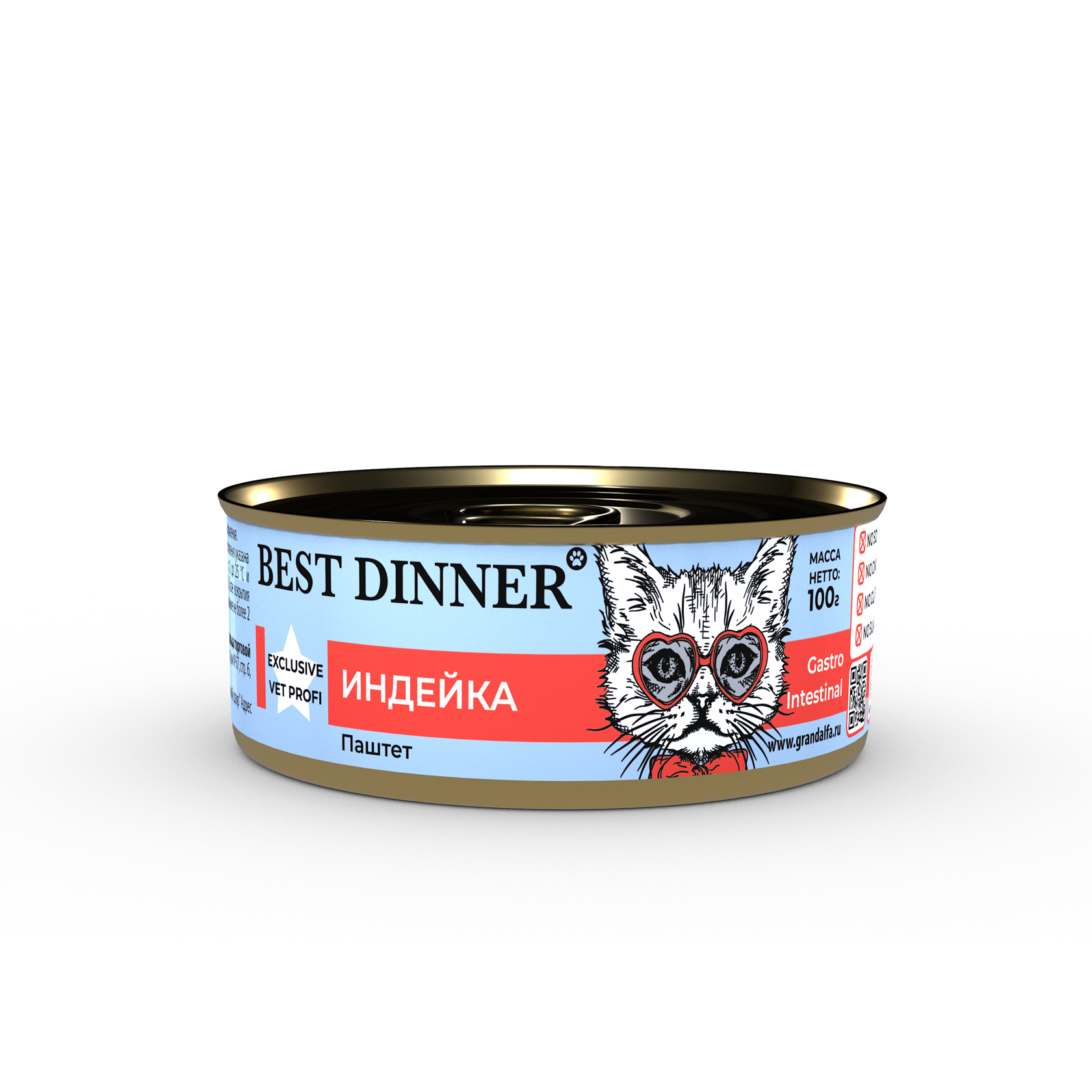 консервы для кошек "best dinner gastro intestinal exclusive vetprofi" (бест диннер гастроинтестинал) с индейкой