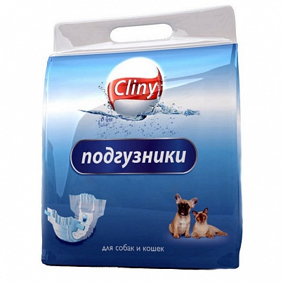 подгузники для собак и кошек "cliny" (клини) размер l (8-16 кг), 8шт