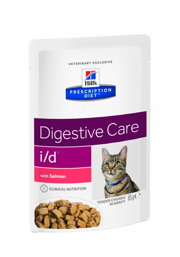 паучи для кошек "hill's feline i/d gastrointestinal health" (хиллс гастроинтестинал ай/ди) с лососем