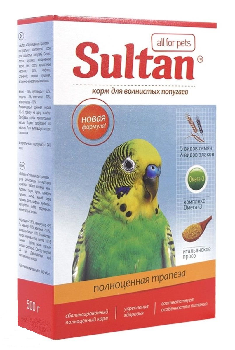 корм для волнистых попугаев "sultan" (султан) полноценная трапеза