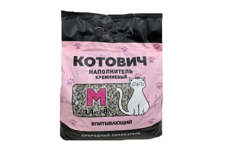 наполнитель для кошачьего туалета "арктика котович-м" кремниевый впитывающий (розовый), 3,4кг*8л