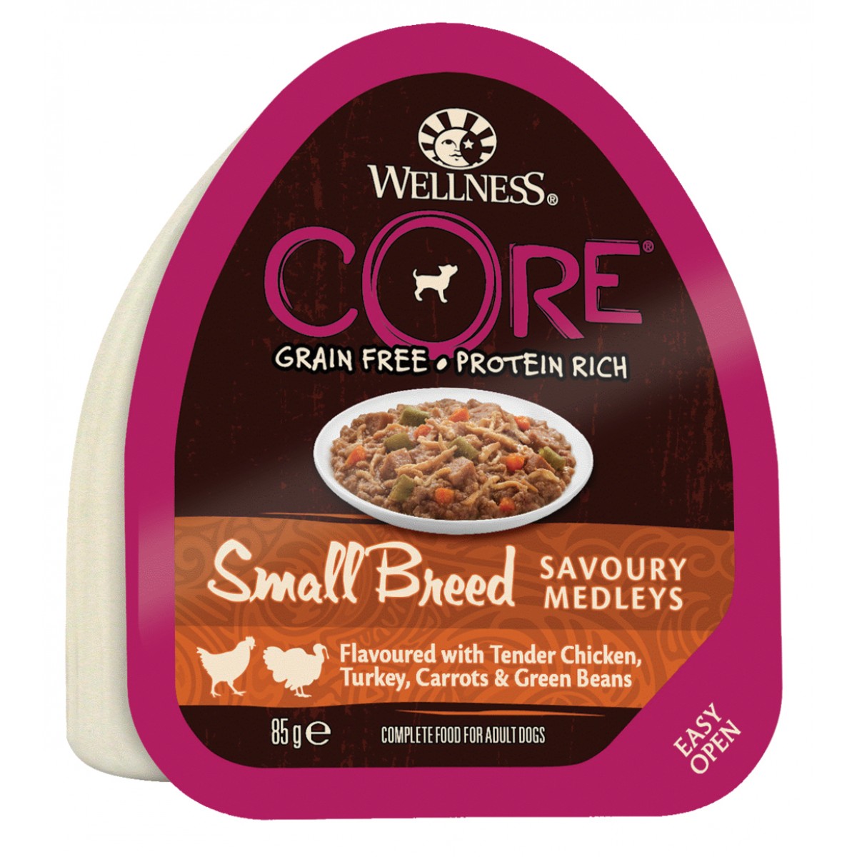 консервы для собак мелких пород "wellness core small bread" из курицы с индейкой, морковью и зеленой фасолью