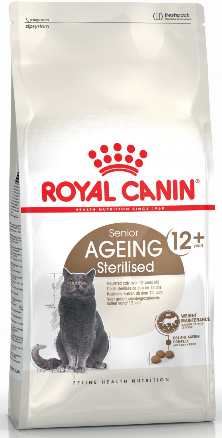 сухой корм для пожилых стерилизованных кошек "royal canin ageing sterilised 12+" (роял канин)