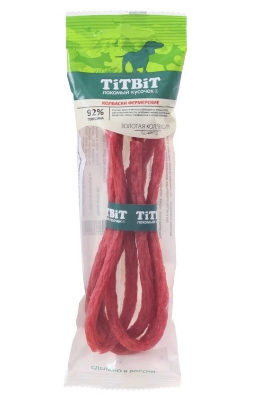 лакомства для собак "titbit" (титбит) колбаски фермерские, 50 г