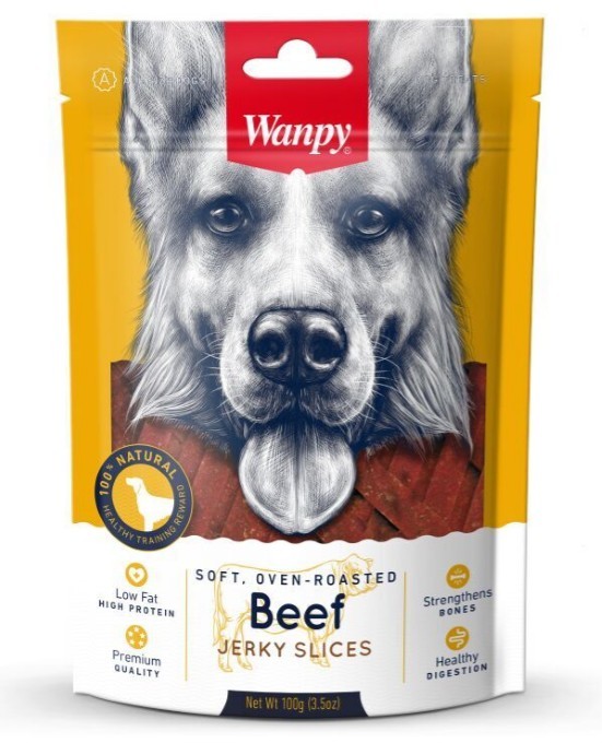 лакомство для собак "wanpy dog" (вэнпи) соломка из вяленой говядины, 100 г