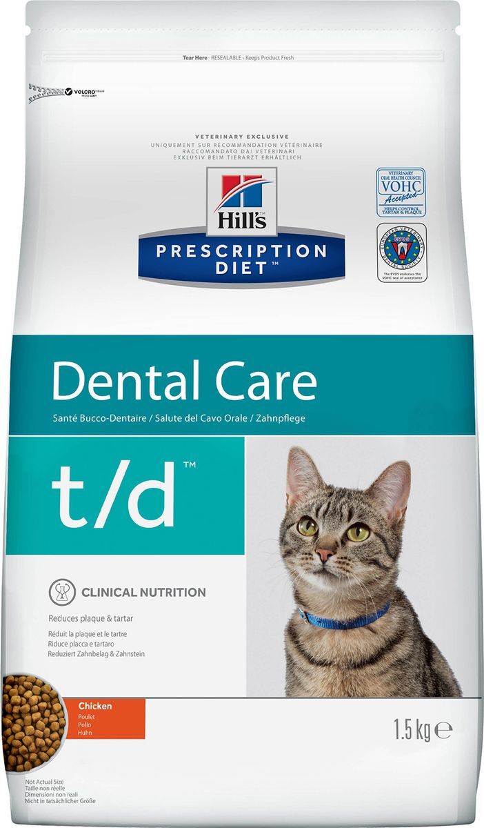 сухой корм для кошек "hills t/d" (хиллс т/д) лечение заболеваний полости рта