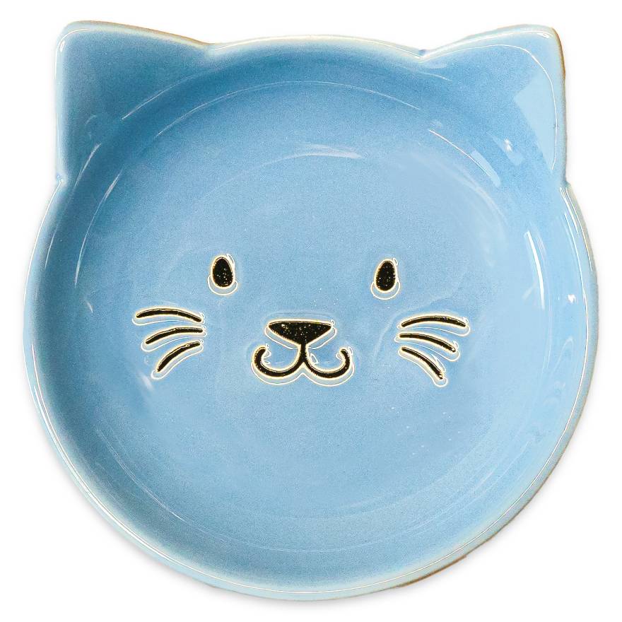 блюдце mr.kranch керамическое мордочка кошки 80 мл голубое