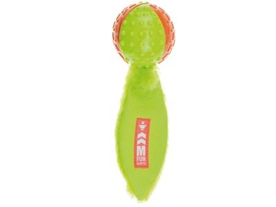 игрушка для собак "mpets мяч-пищалка с хвостом", зелёный