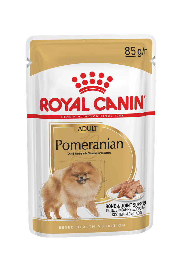 паучи для собак породы померанский шпиц "royal canin pomeranian adult wet"