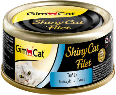 консервы для кошек "gimcat shinycat filet" из тунца (70 г)
