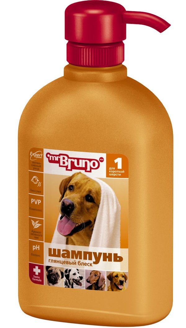 шампунь "mr.bruno №1" (мр.бруно) глянцевый блеск для собак, 350мл
