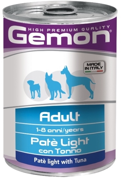 паштет для собак облегченный "gemon dog light" (джимон) тунец