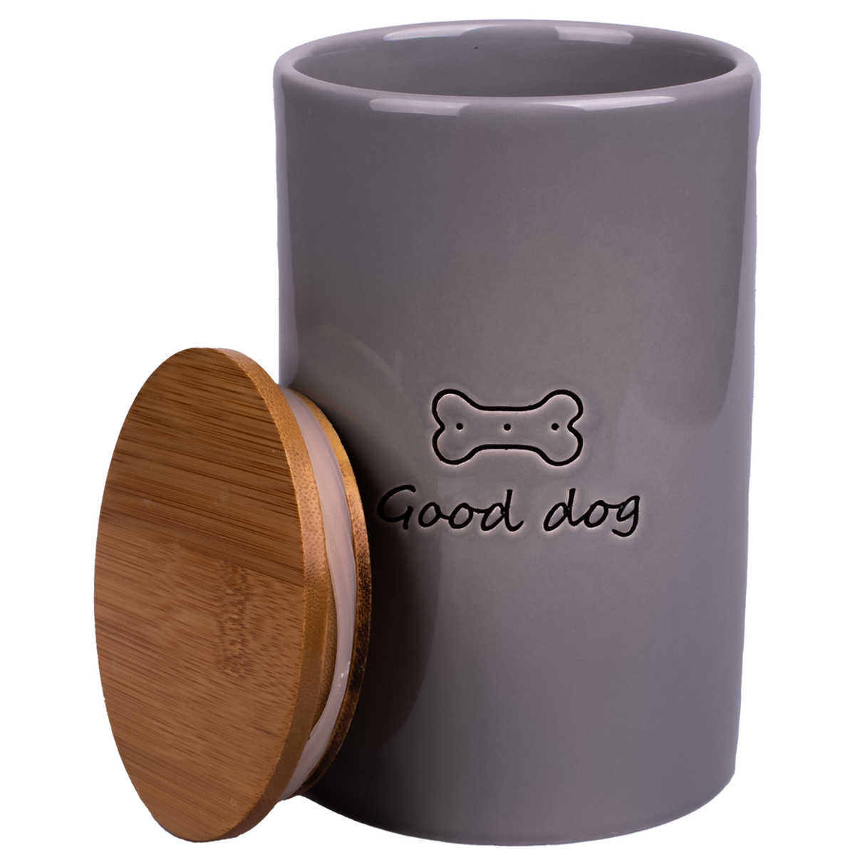 бокс керамический для хранения корма для собак "mr.kranch" good dog, 850 мл (серый)