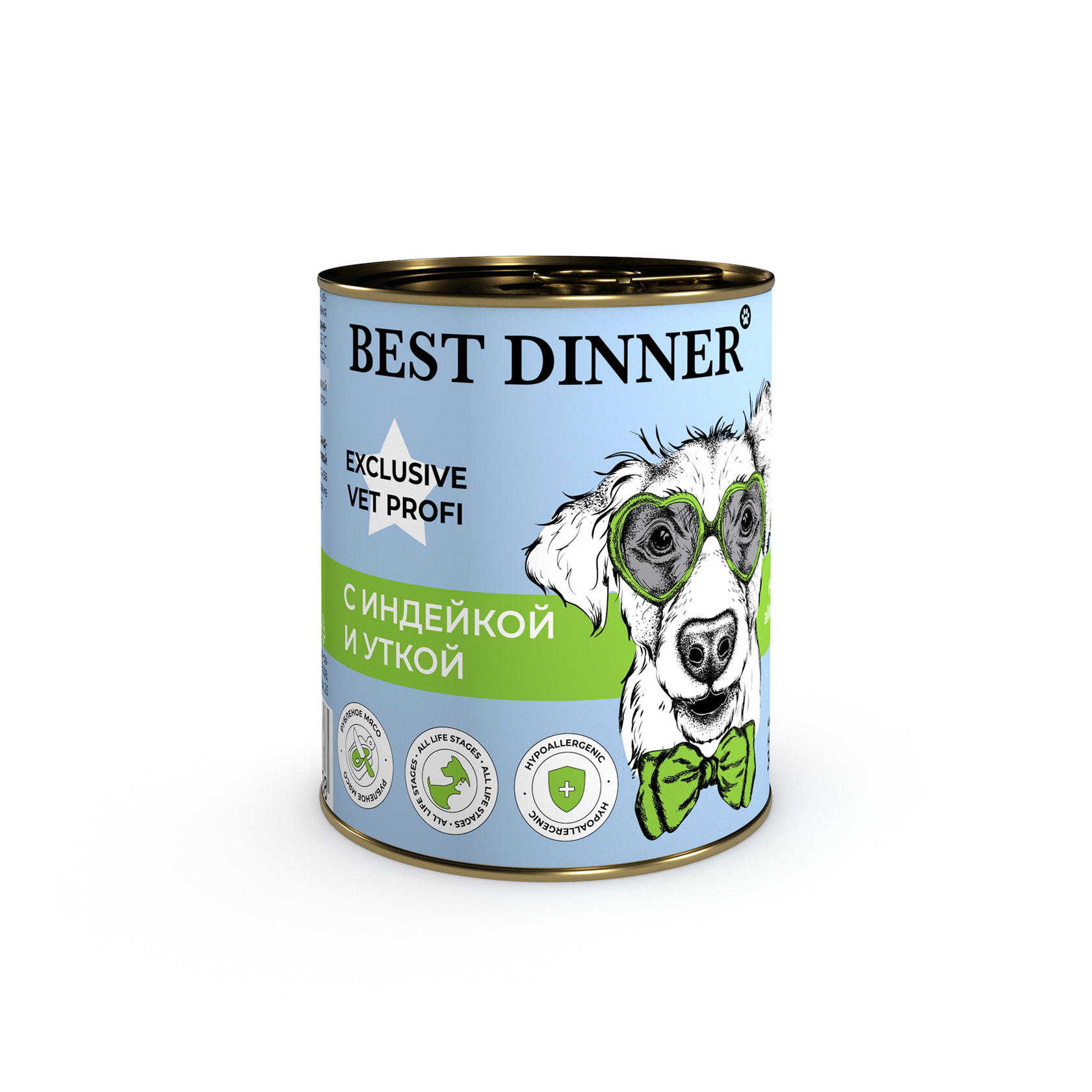 консервы для собак "best dinner exclusive vet profi hypoallergenic" (бест диннер) индейка и утка