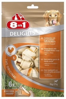 8in1 delights s косточки с куриным мясом для мелких и средних собак 11 см 6 шт (пакет)