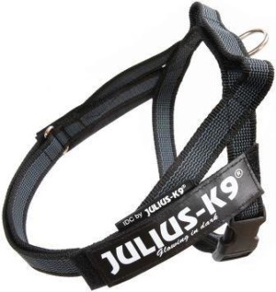 julius-k9 шлейка для собак ремни color & gray idc® mini-mini (40-49см / 4-7кг), черный