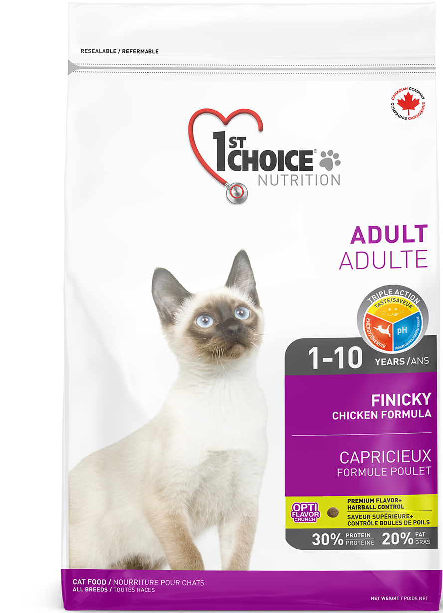 сухой корм для привередливых кошек "1st choice adult finicky" (1ст чойс) с цыпленком