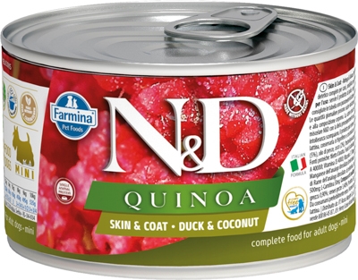 фармина n&d quinoa кон.д/собак мелких пород утка с кокосом