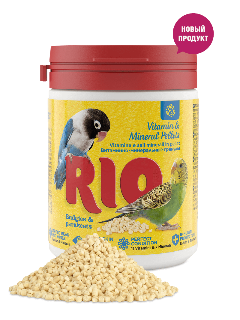 витаминно-минеральные гранулы "rio"(рио) для волнистых и средних попугаев
