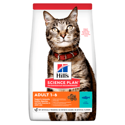 сухой корм для кошек "hill's science plan adult optimal care" с тунцом