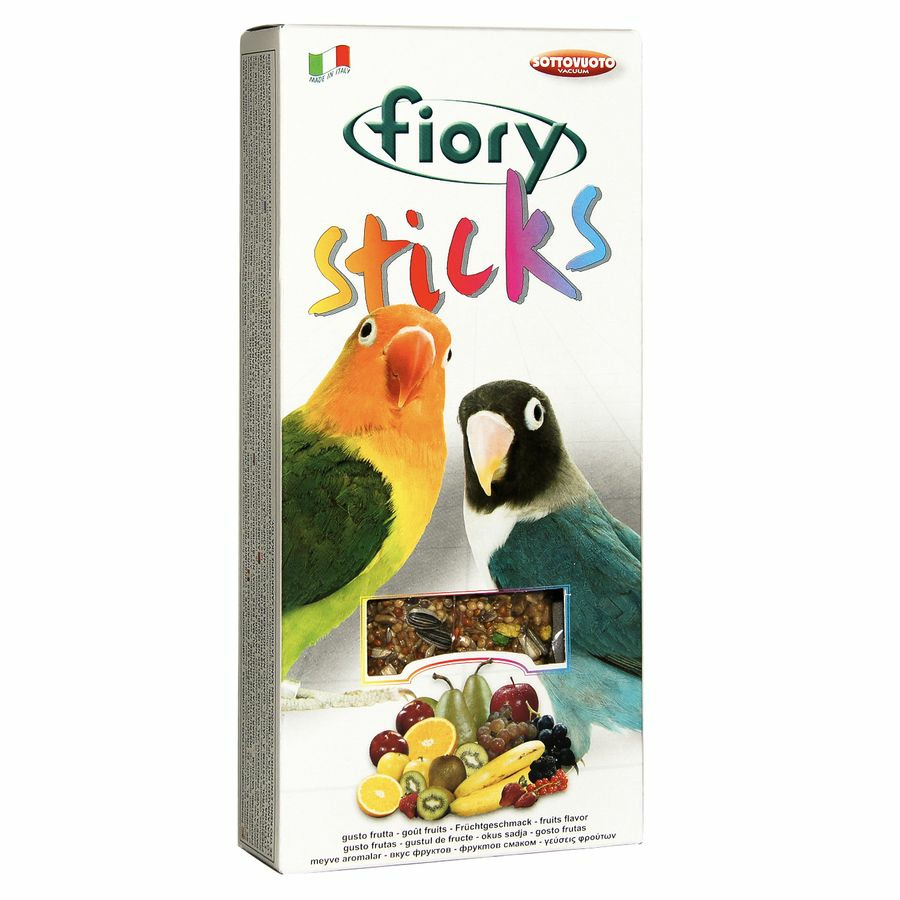 палочки для средних попугаев "fiory sticks" (фиори) с фруктами, 2х60 г
