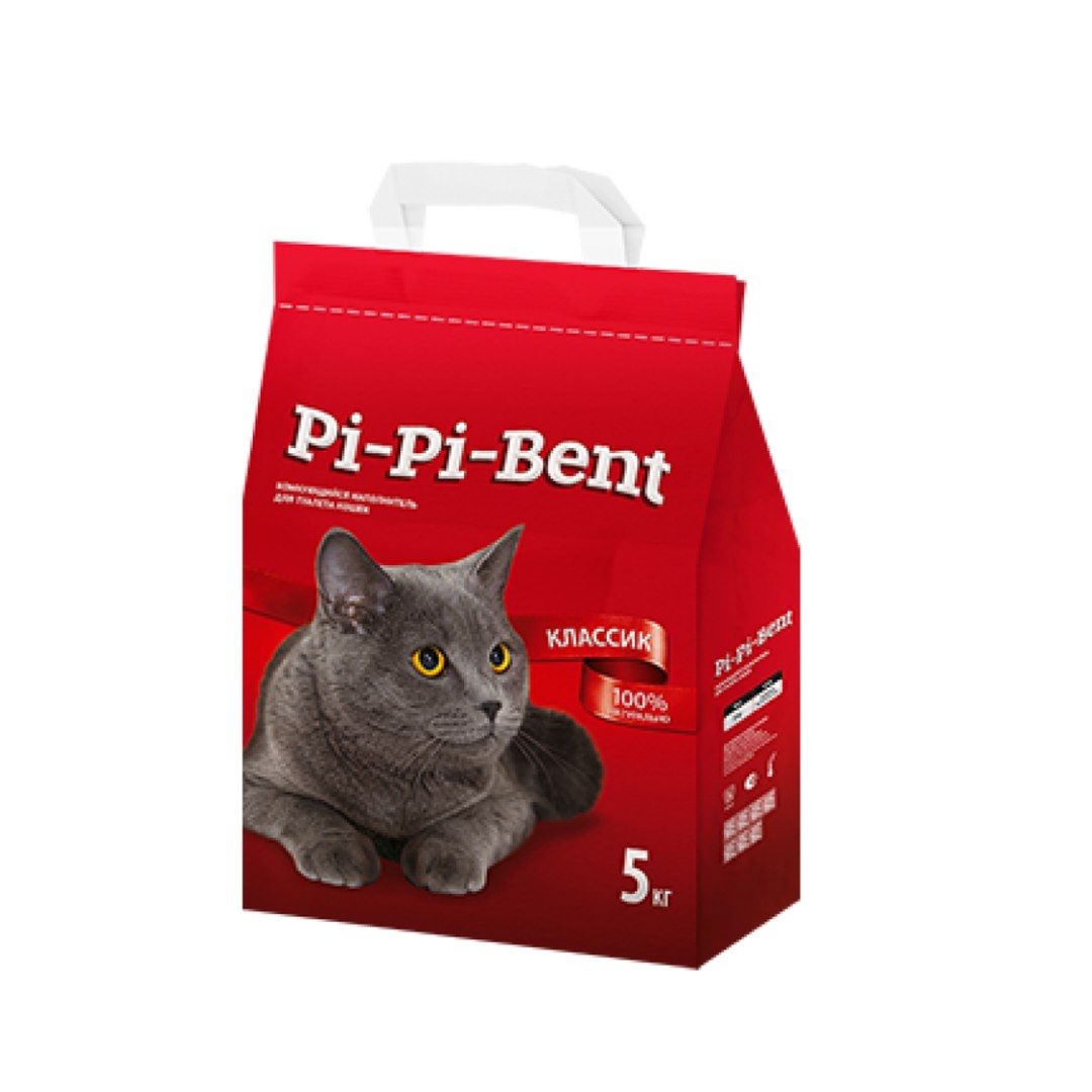 наполнитель для кошачьего туалета "pi-pi-bent  classic" (пи-пи-бент классик) комкующийся