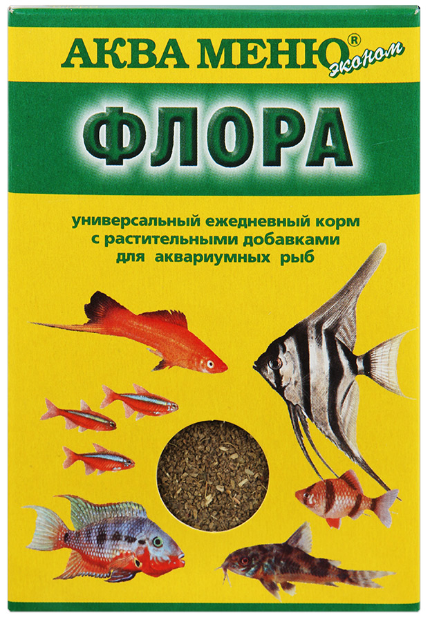 корм для рыб "аква меню флора" с растительными добавками