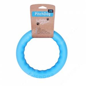 игрушка для собак "pitchdog" кольцо для апортировки 20 см (голубое)
