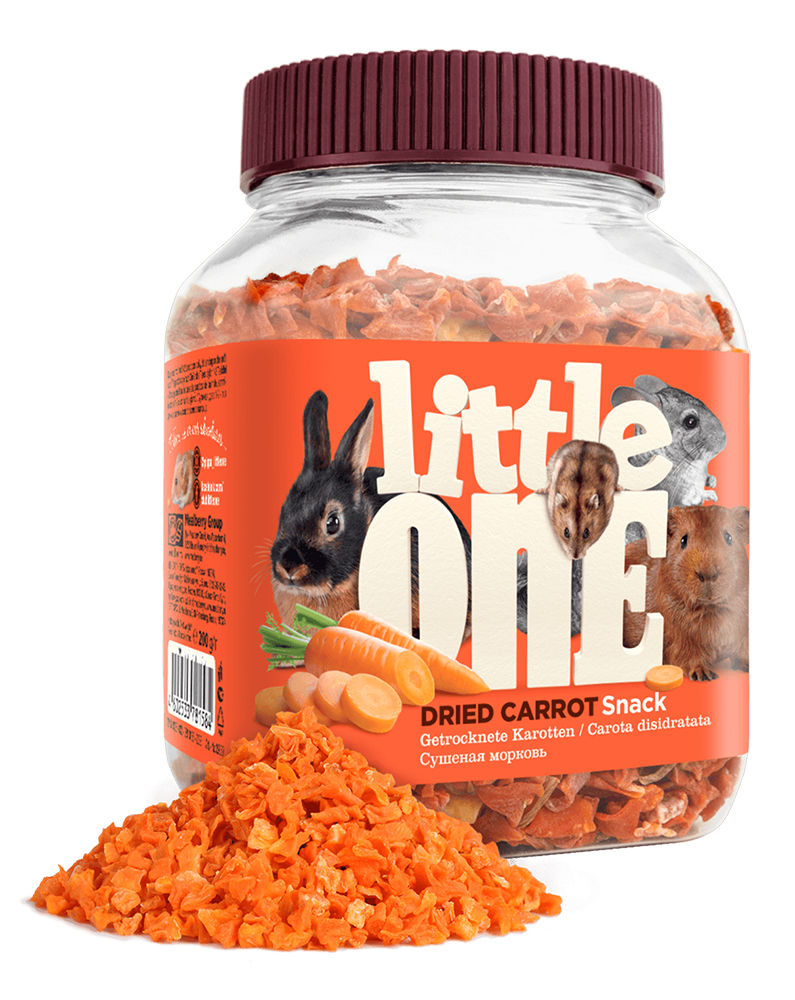 лакомство для всех видов грызунов "little one"(литтл ван) сушёная морковь, 200 г