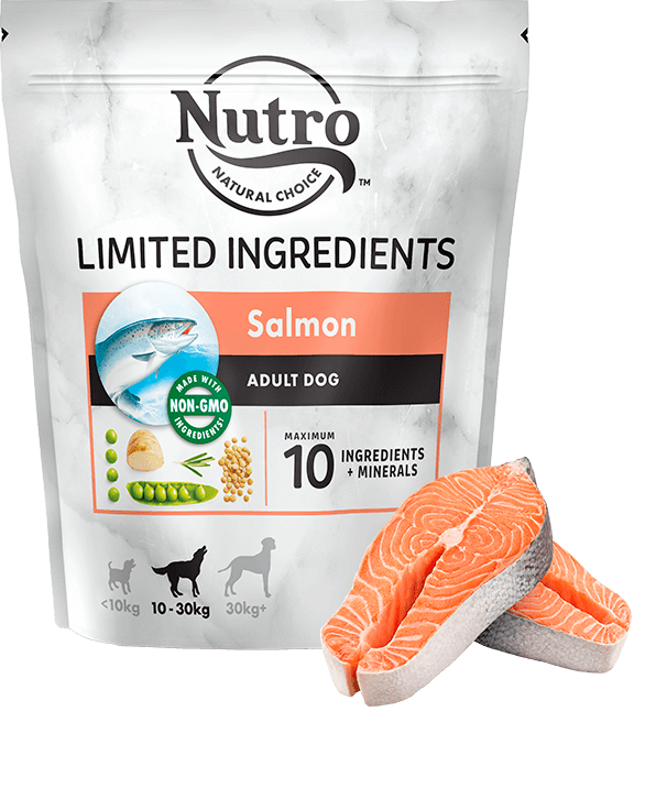 сухой корм для собак с чувствительным пищеварением "nutro" (нутро) с лососем и экстрактом розмарина