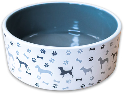 керамикарт миска для собак рисунком 800мл, серая