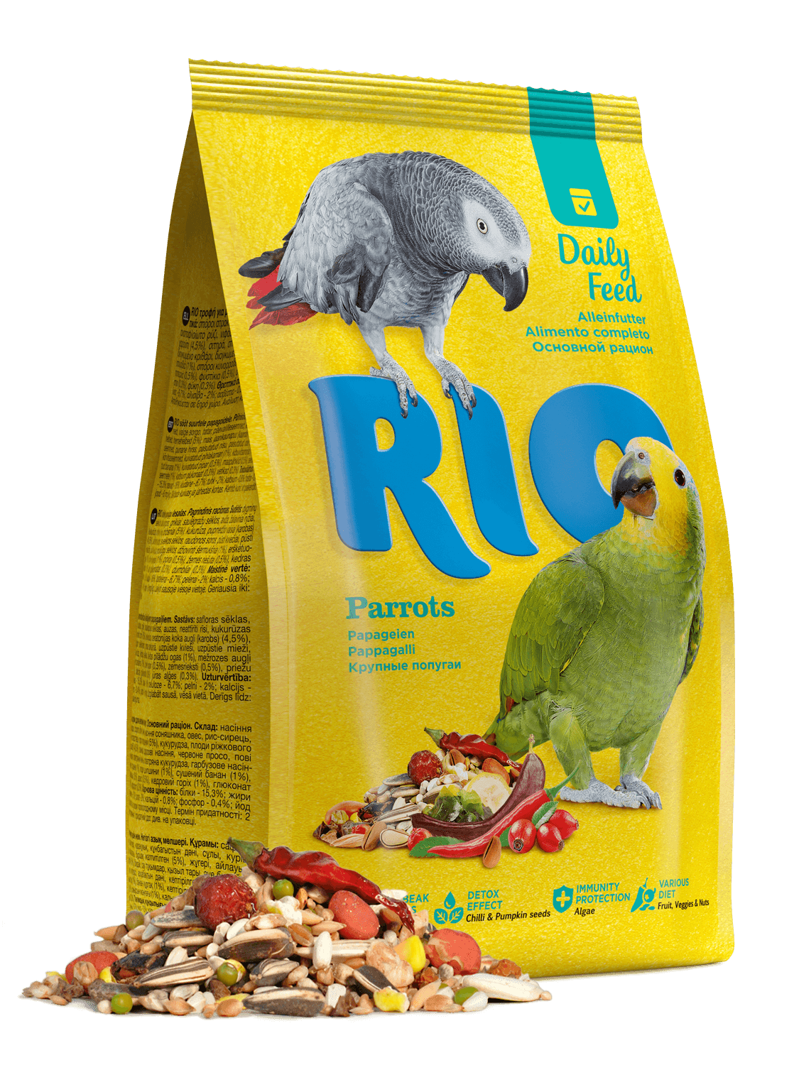 корм для крупных попугаев "rio" (рио) основной рацион