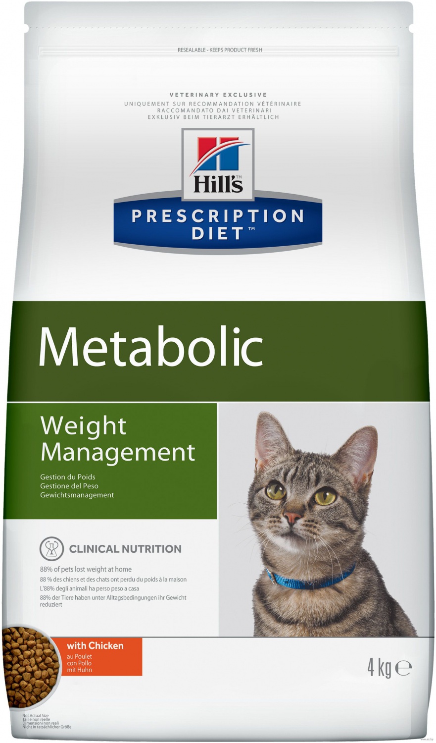 сухой корм для кошек с функцией снижения и контроля веса "hill's prescription diet metabolic advanced weight solution" (хиллс метаболик) с курицей
