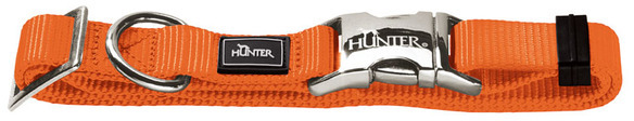 hunter ошейник для собак alu-strong l (45-65 см) нейлон с металлической застежкой оранжевый