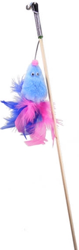 gosi sh-07185 игрушка д/кошек мышь с мятой голубой мех с хвостом перо пышное на веревке этикетка флажок