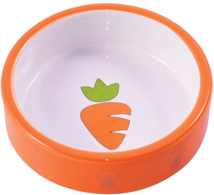 миска керамическая для грызунов "mr.kranch"  оранжевая с морковью, 70 мл