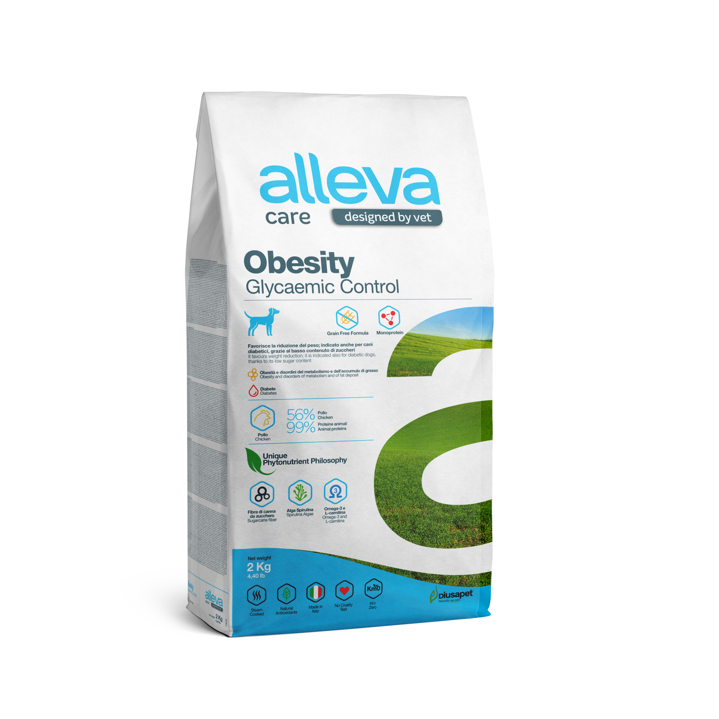 корм для собак "alleva care obesity glycemic control" (аллева кэр обесити контроль потребления глюкозы) для снижения избыточной массы тела