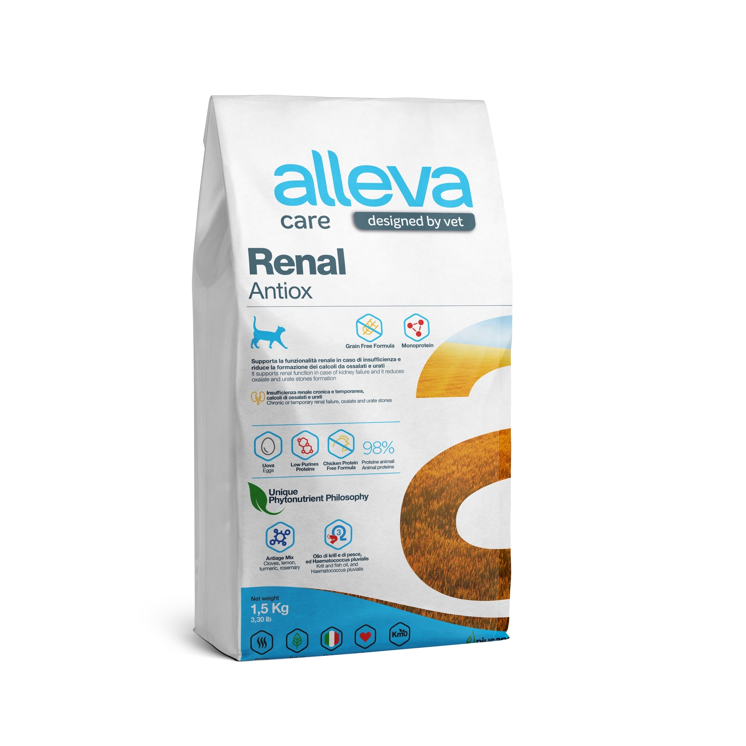 корм для кошек "alleva care renal-antiox" (аллева кэр ренал антиокс) для поддержания функции почек