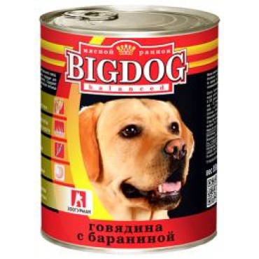 консервы для собак "big dog" (биг дог) с говядиной и бараниной тм зоогурман
