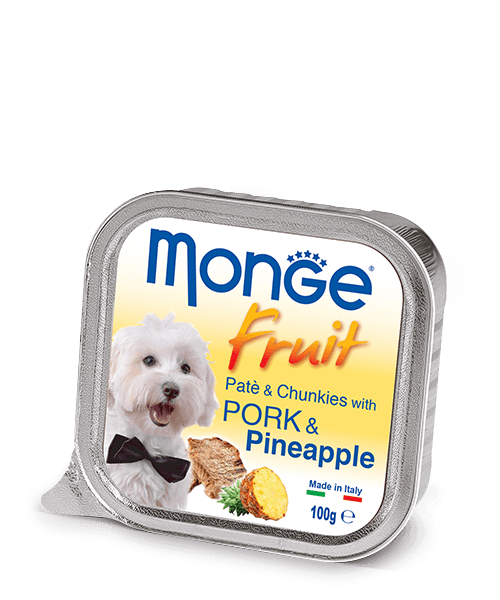 monge dog fruit консервы для собак свинина с ананасом